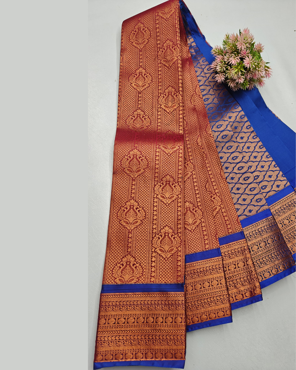 Celebration Silk Saree – Double Shade Elegance with Matching Border & Pallu