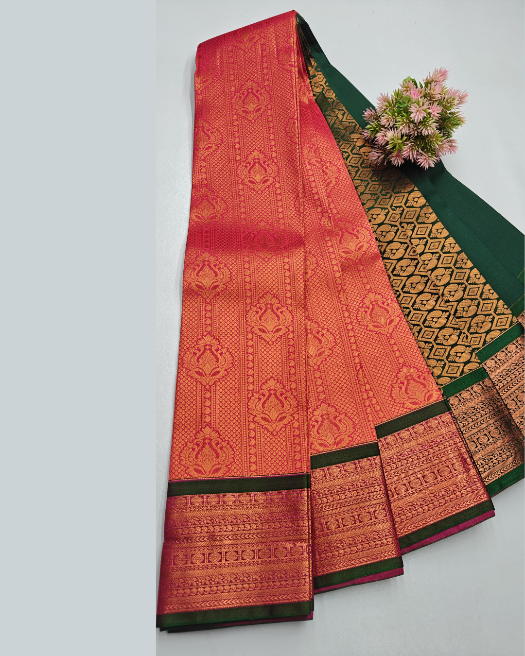 Celebration Silk Saree – Double Shade Elegance with Matching Border & Pallu